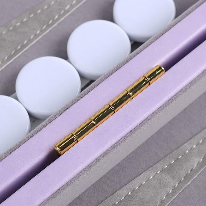 Travel Small 11 Inch Backgammon Set Classic Board Game with Leather Make Board Gift Package, Portable Strategy Game Set for Adults, Kids (Purple, Small)