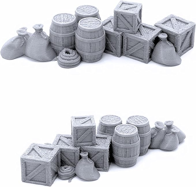 Cargo Piles DND Terrain Compatible with Dungeons and Dragons, Warhammer 40k, 28mm Miniature Wargaming, Tabletop RPGs, Wargame Scenery