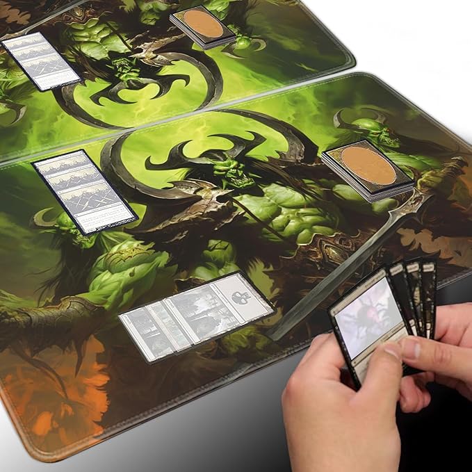 Board Game for TCG Playmat Table Mats Games Size 60X35 cm Mousepad Compatible for MTG RPG CCG Trading Card Game Play mats with 6 Dice (Playmat 145)