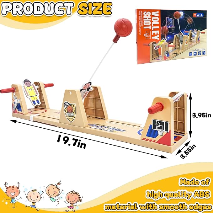 VolleyShot Tabletop Game, 2 Player Tabletop Board Games Toys, A Two-Player Game Perfect for Parties and Family Gatherings, Toys for Ages 6-18+ (Beige)