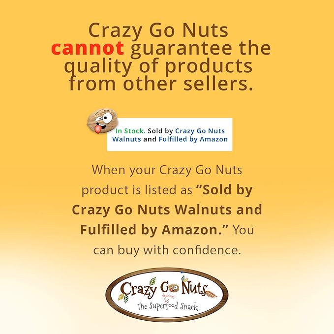Crazy Go Nuts Walnuts Coconut - Glazed Walnuts, Healthy Snacks, Vegan, Gluten Free, Superfood - Natural, Non-GMO, ALA, Omega 3 Fatty Acids, Good Fats, and Antioxidants - 1.25 Oz, 6-Pack