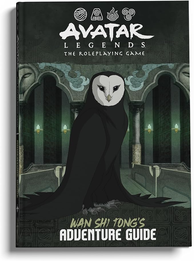 Magpie Games Wan Shi Tong's Adventure Guide - Avatar Legends: The Roleplaying Game expansion, hardcover tabletop RPG rulebook, full-color, Avatar Legends iconic and original art, silk bookmarks