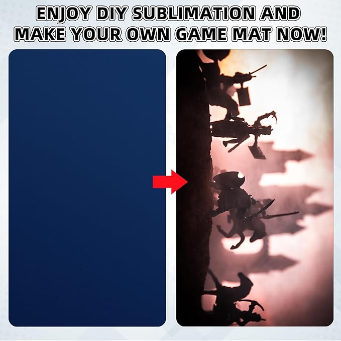 Yexiya 4 Pcs Card Game Mats 14 x 24 Inch Playmat Sublimation Blanks Playmat Smooth Card Playing Mat for Board Games,and Collectible Playing(Black, Red, Blue, White)