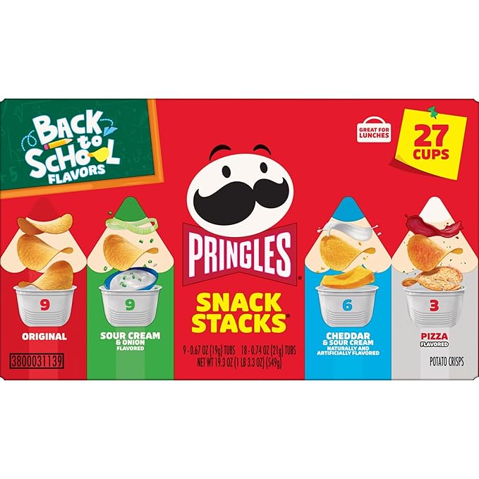 Pringles Crisps Snack Stacks 4 Flavors 19.3oz 1ct