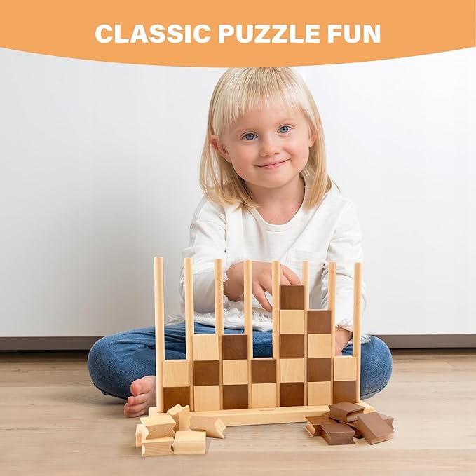 4 in A Row - Handcrafted Beechwood Four in A Row, Elegant Chess-Like Design Lawn Game As Table Decor, Outdoor for Family Play at Beach, Park, Back Yard and Lawn