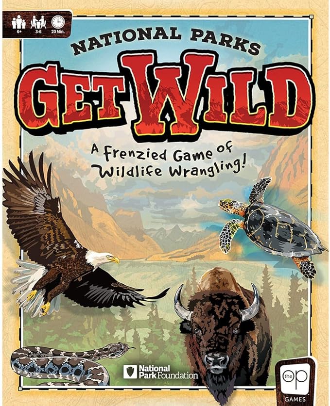 USAOPOLY National Parks Get Wild | Quick-Rolling Dice Game Featuring Iconic National Park Locations | Great Kids Game & Family Board Game