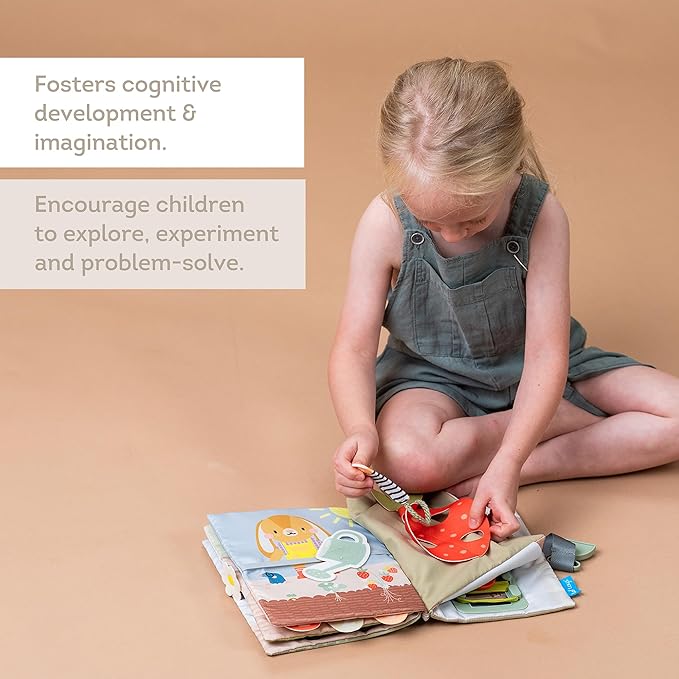 Taf Toys Montessori Toys for 1 2 3 Year Old Activity Book, Preschool Learning Activities for Toddlers. Busy Board Sensory & Fine Motor Skills, with 12 Sensory Toddler Activities for Boys & Girls