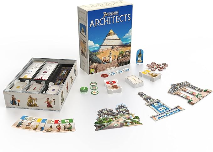 7 Wonders Architects - Shape History with Your Ingenious Wonders! Civilization Strategy Game for Kids and Adults, Ages 8+, 2-7 Players, 25 Minute Playtime, Made by Repos Production