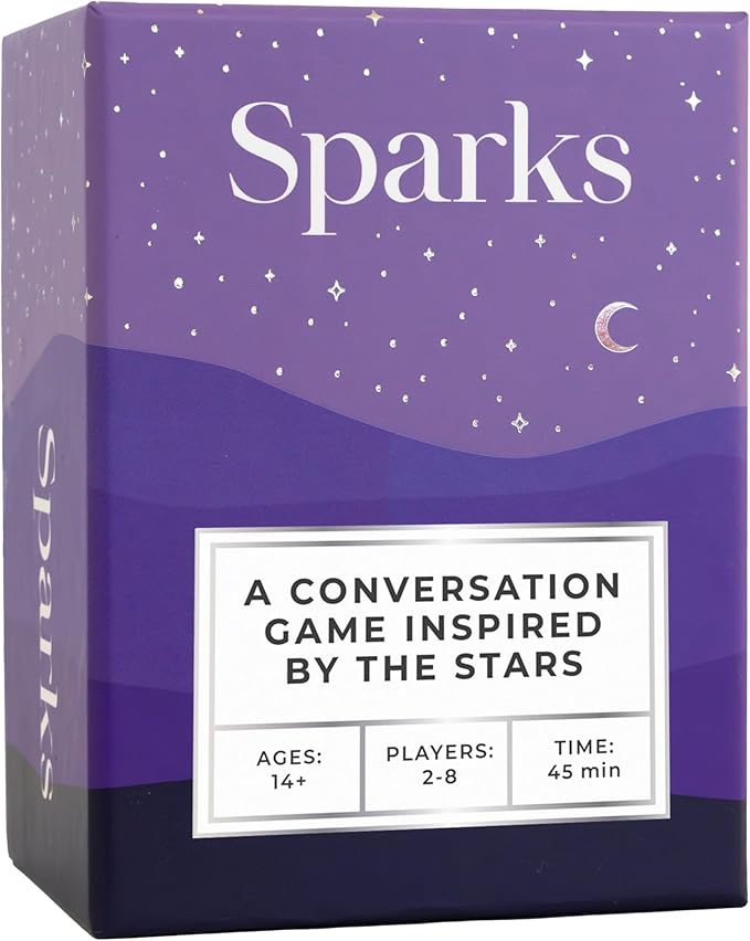 Sparks - A Conversation Game Inspired by The Stars | 2-8 Players, Conversation Cards for Couples, Friends, Family - Card Games for Couples and Adults