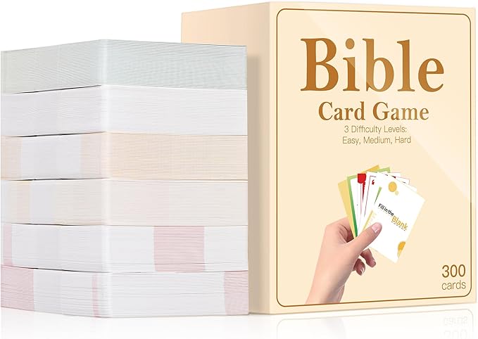 Bible Trivia Game 300 Cards, Perfect for Bible Study, Youth Groups and Church Gatherings, Fun Christian Trivia Game Cards for Adults and Family, A Great Christian Gift