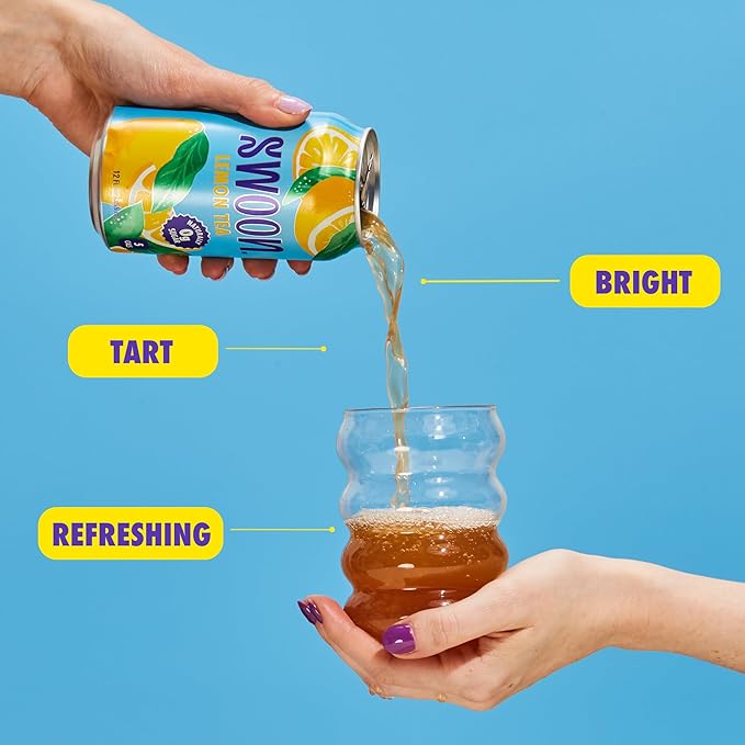 Swoon Lemon Tea - Sugar Free, Low Carb, Paleo-Friendly, Gluten Free - Flavored Keto Drinks Made with Organic Black Tea and Sweetened by Monk Fruit and Stevia (Pack of 12)