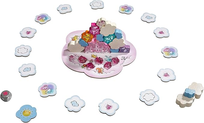 HABA Unicorn Glitterluck Cloud Stacking - Cooperative Kids Board Game - Fun Games for Kids and Unicorn Games Ages 4+ Made in Germany