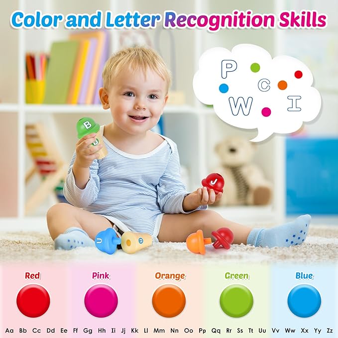 Torlam Alphabet Learning Ice Cream Toy Play Set, Toddler to Little Kid, Letter Matching Toy, 26 Letters Games, 52 Pieces