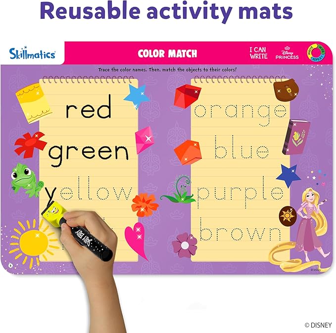 Skillmatics I Can Write Disney Princess - Reusable Preschool Learning Activities, Educational Toy and Game, Back to School Supplies, Gifts for Students, Kids, Toddlers Ages 3, 4, 5, 6