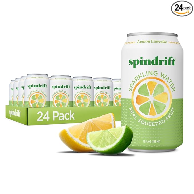 Spindrift Lemon Limeade Can 12 Ounce (Pack of 24)