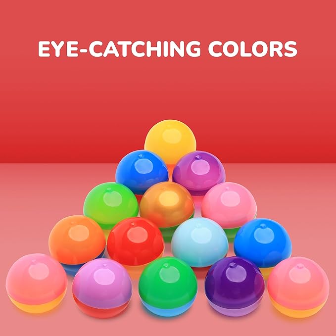 Capsule Vending Machine Colored Round Capsules Empty 250 pcs 1.26 inch - Gumball Machine Capsules Bulk Party Favor Containers - Easter Basket Stuffers Gifts Pinata Stuffers DIY Craft Supplies