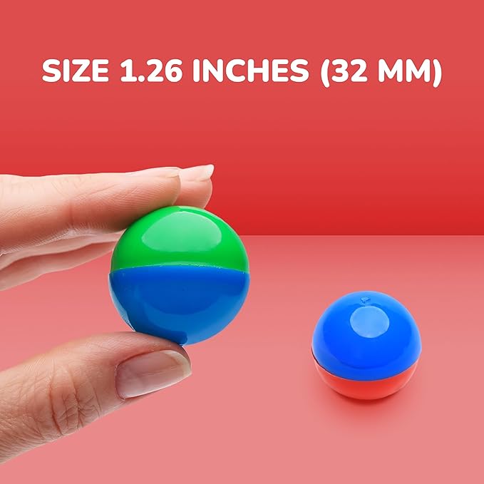 Capsule Vending Machine Colored Round Capsules Empty 250 pcs 1.26 inch - Gumball Machine Capsules Bulk Party Favor Containers - Easter Basket Stuffers Gifts Pinata Stuffers DIY Craft Supplies