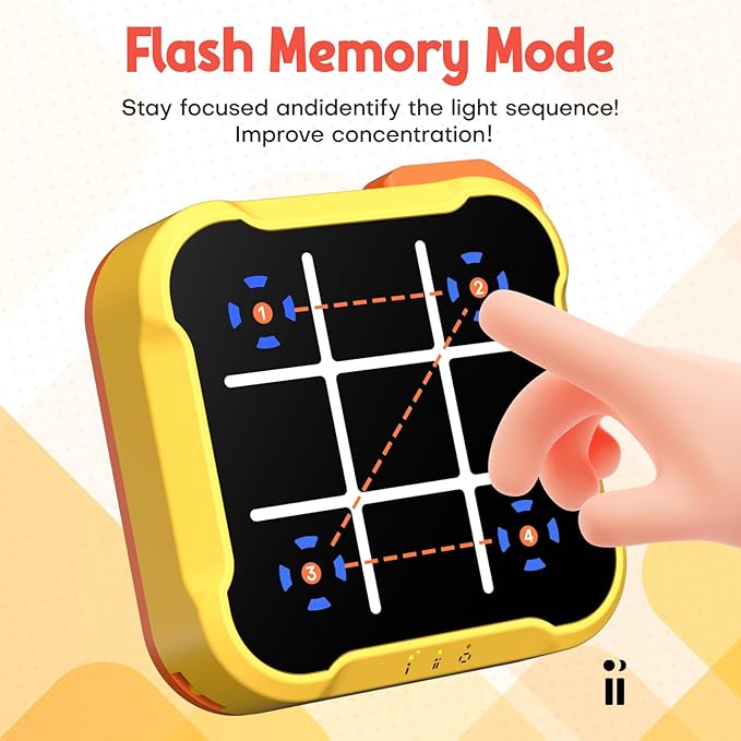 Tic Tac Toe Bolt Game, Handheld Electric Puzzle Game Console, Gift Ideal for Kids and Adults' Birthday