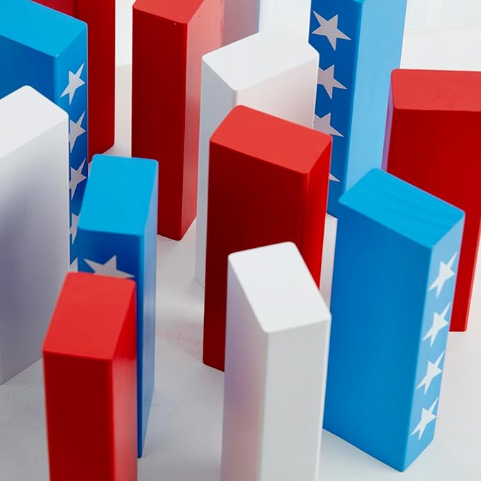 Flag Large Tower Game Outdoor Games 54 Blocks Stacking Game Includes Carry Bag