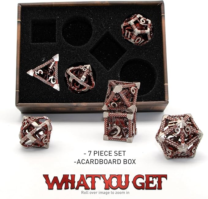 Hollow Cthulhu Metal Polyhedral Dice Set - Role Playing D&D Dice for Dungeons and Dragons, Pathfinder, Warhammer, Shadowrun