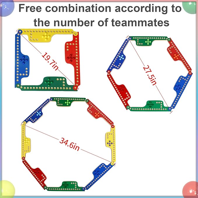Colorful Jokers and Marbles Board Game Pegs and Jokers Card Game for 2-8 Players 8 Solid Wood Game Boards 4 Colors 40 Marbles 4 Decks of Cards Full Size Game Set