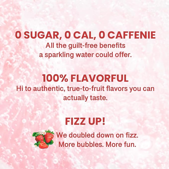 CHI FOREST Strawberry Sparkling Water Beverage, Zero Sugar Drinks, Zero Artificial Flavor, 11.16 fl oz Cans (Pack of 24)