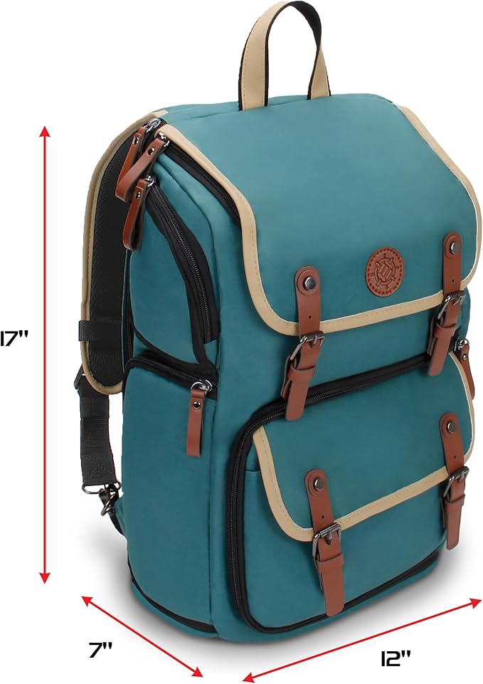 ENHANCE Designer Edition TCG Backpack - MTG Deck Bag Card Binder Space, TCG Deck Box Storage, MTG Playmat Holder - Card Storage Compatible with Magic the Gathering, Pokemon, Lorcana (Canvas Green)