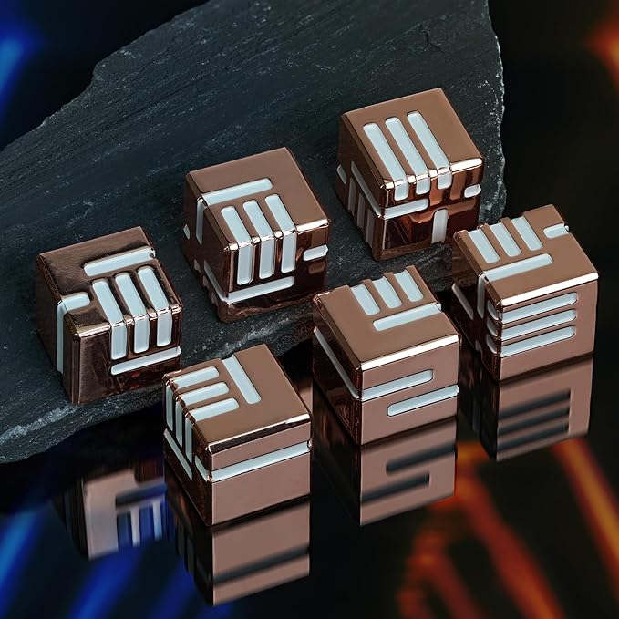 D6 Metal Dice Set D&D,HNCCESG 6 Sided Dice Set Solid Metal Game Dice for DND Dungeons and Dragons Role Playing Game RPG Tabletop Game(Rose Gold)