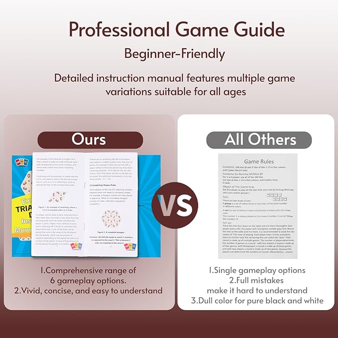 Triangle Domino Game Set with 56 Triangular Domino Tiles & Brass Spinners | Includes 4 Plastic Racks + Travel Case + Friendly Instruction | Classic Family Strategy Board Game for Ages Kids & Adults