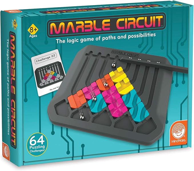 MindWare Marble Circuit Puzzle, Logic Game with 64 Challenges, Brainteaser Game for Ages 8 & Older