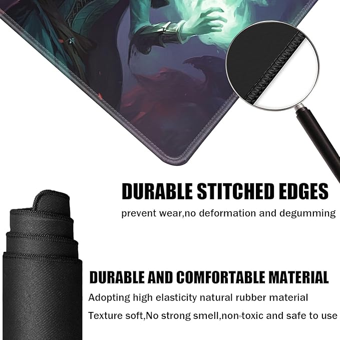 Board Game for TCG Playmat Table Mats Games Size 60X35 cm Mousepad Compatible for MTG RPG CCG Trading Card Game Play mats with 6 Dice (Playmat 125)