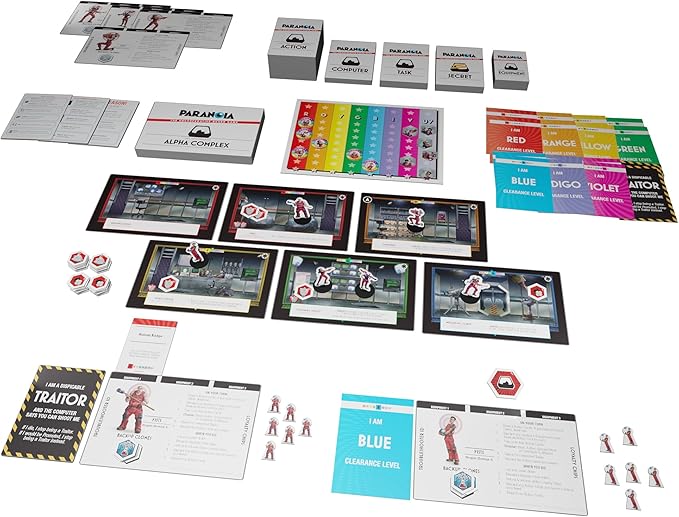 Paranoia: The Uncooperative Board Game - Strategic Betrayal & Survival in Alpha Complex, Great for Game Night with Adults, Ages 14+, 2-6 Players, 120 Min Playtime, Made by Modiphius Entertainment