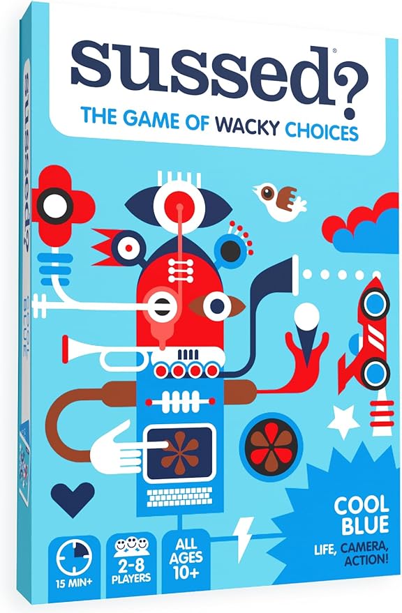SUSSED The Wacky ‘What Would You Do’ Card Game - Social Fun for Teens, Boys, Girls - Easy Summer Camp, Road Trip, Travel Game - Kids Ages 10+ & Adults - Cool Blue Pack