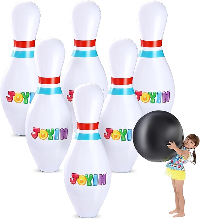 JOYIN Giant Inflatable Bowling Set for Kids and Adults, Christmas Birthday Party Games, Kids Education Motor Skills Toys
