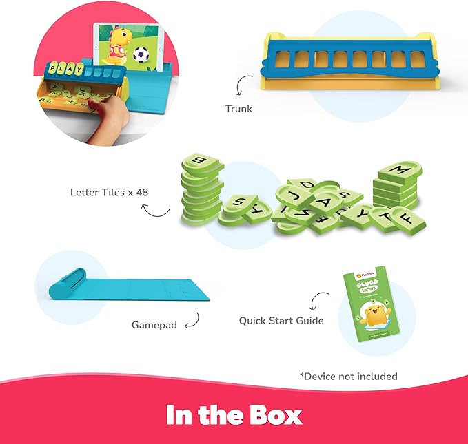 PlayShifu Educational Word Game-Plugo Letters Kit+App with 9 Learning Games, STEM Toy Gifts for Kids Age 4-10 , Spellings & Grammar 48 Alphabet Tiles Works with tabs/mobiles(Packaging May Vary)