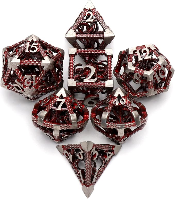 Hollow Cthulhu Metal Polyhedral Dice Set - Role Playing D&D Dice for Dungeons and Dragons, Pathfinder, Warhammer, Shadowrun