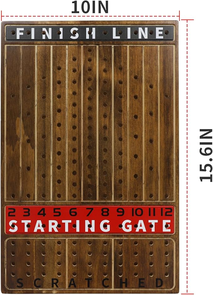 HOROW Horse Racing Game - Wooden Horse Race Board Game with 11 Luxury Metal Horses 2 Dice and 2 Cards,Fast-Paced Strategic for Family Night and Party - Perfect Birthday&Holiday Gifts