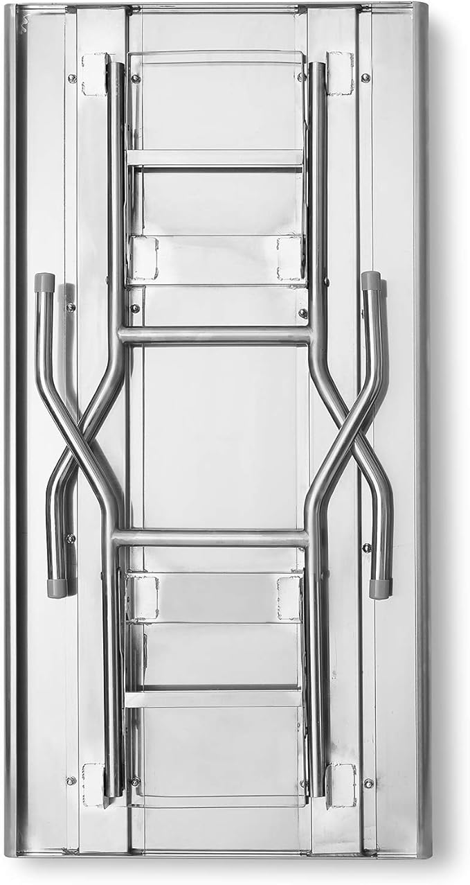 GRIDMANN Stainless Steel Folding Table 48 x 24 Inch, NSF Kitchen Prep & Work Table