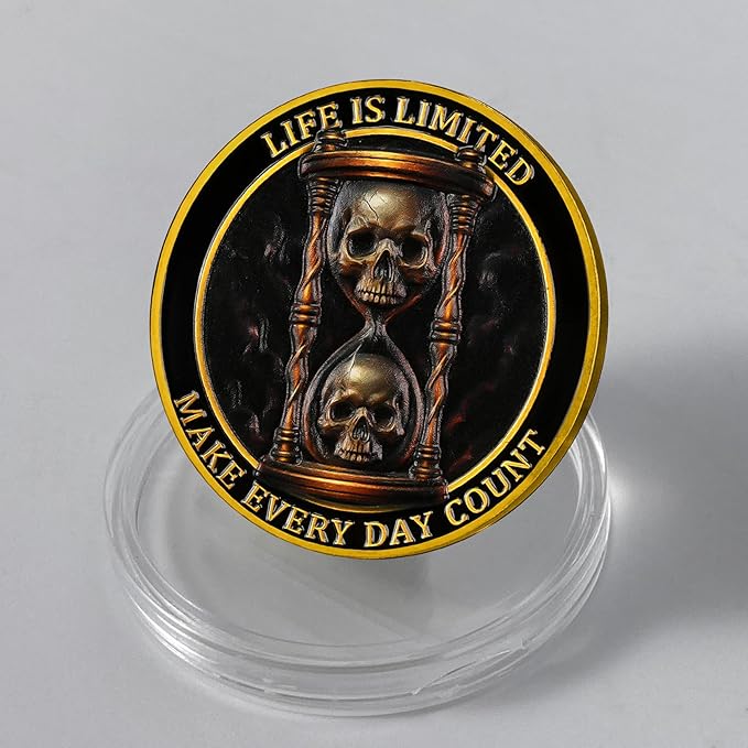 Memento Mori Coin Momento Mori Coin Skull Coin Stoic Gifts Memento Mori Calendar Living Memento Mori Amor Fati Coin (Skull Island)