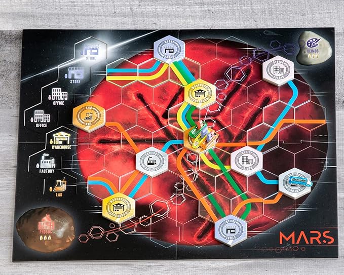 Maglev Maps Board Game, Strategy Board Game for Adults and Family, Tile Laying, Engine Building, Fun Pick Up and Deliver Gameplay, Futuristic Theme