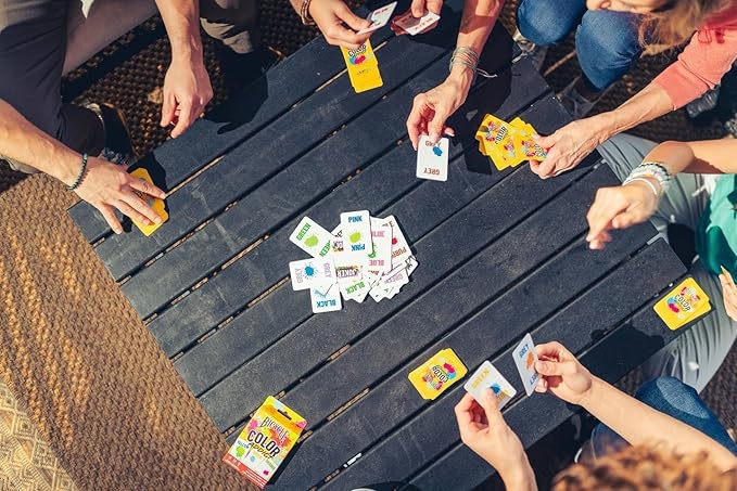 Bicycle Color Addict Matching Family Card Game, Up to 6 Players (Ages 7 and Up), Yellow
