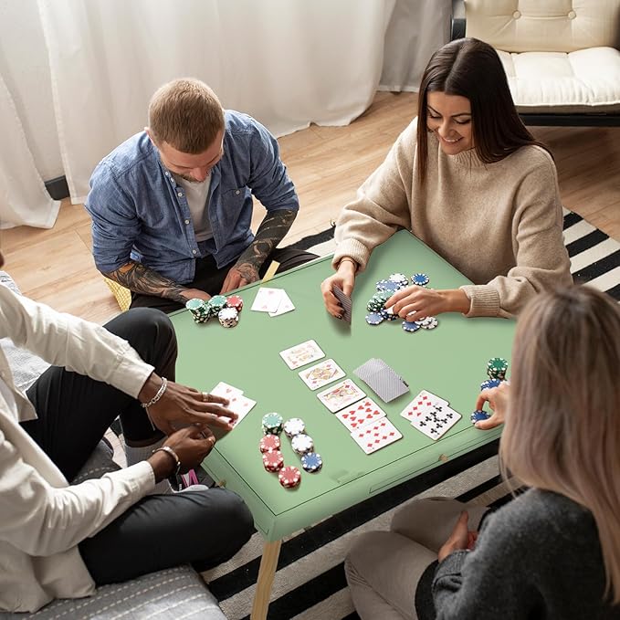 1500 Pieces Wooden Jigsaw Puzzle Board with Legs, 35"x26.8" Felt Mat Puzzle Table with 5 Drawers and Cover, 3 Adjustable Tilting Angles Up to 40° Puzzle Table for Adults and Teens, Mint Green