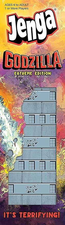 Jenga: Godzilla Extreme Edition | Based on Classic Monster Movie Franchise Godzilla | Collectible Jenga Game | Unique Gameplay Featuring Movable Godzilla Piece