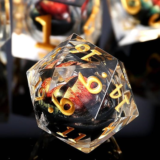 Polyhedral D&D Dice Set, DND Eyeball Dice for Dungeons and Dragons Role Playing Table Games