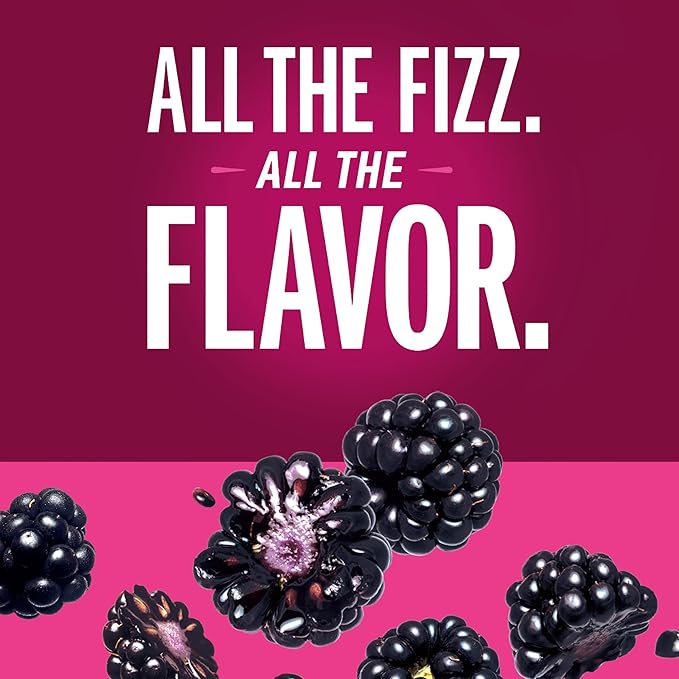 IZZE Sparkling Juice Beverage Blend, Blackberry, No Sugar Added, 8.4 FL OZ, 24 Cans