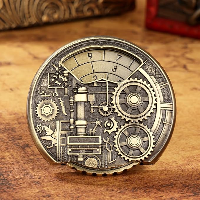 Spinner DND Dice Set, 7-in-1 Fingertip Gyro Metallic DND Dice, DND Starter Set, Dungeon Gears Dice Spinner for DND Dice Set, D&D Gifts with Gift Box, Role Playing Game Board Game Accessories, Bronze