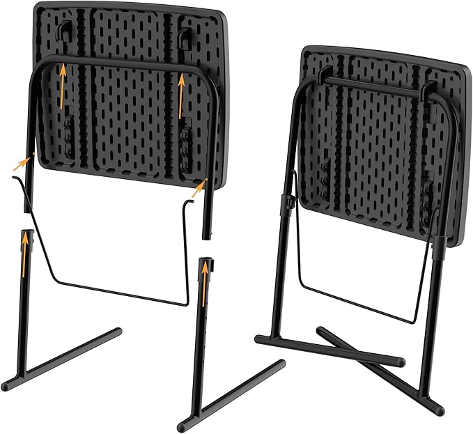 Max TV Tray Table, Allpop Adjustable Large TV Tray for Eating, Folding Dinner Laptop Table on Couch & Bed with 6 Heights & 3 Tilt Angles, Black