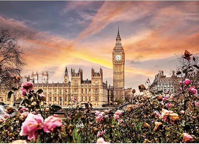 MaxRenard Big Ben Jigsaw Puzzle 1000 Pieces for Adults London Famous Landscape Puzzle Home Wall Decoration Toy Challenge Game Gift