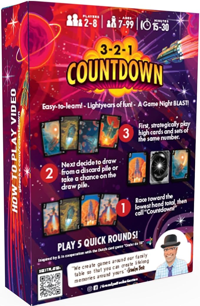 Grandpa Beck's Games 3-2-1 Countdown | Hand Elimination Card Game for Kids, Teens, Family & Adults | from The Makers of Cover Your Assets | 2-8 Players Ages 7+