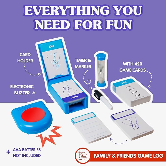 Ageless Games Taboo Charades - Classic Word Guessing & Charades Game for Older Adults - Big Easy to Read Cards for Low Vision - 80 Customizable Word Guess Cards - Fun Family Card Game for Ages 13-103